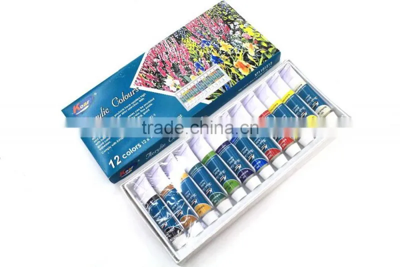 Artist quality 12x12ml acrylic color acrylic paints set