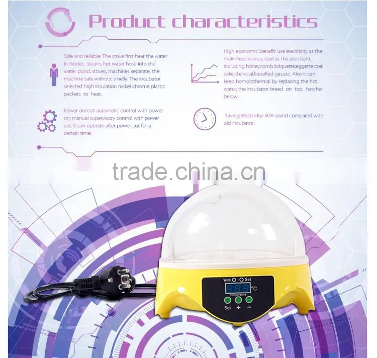 HHD 96% Hatching Rate Cheap Price Automatic Chicken Egg Incubator Hatching 7 Eggs For Sale Edward Brand From China