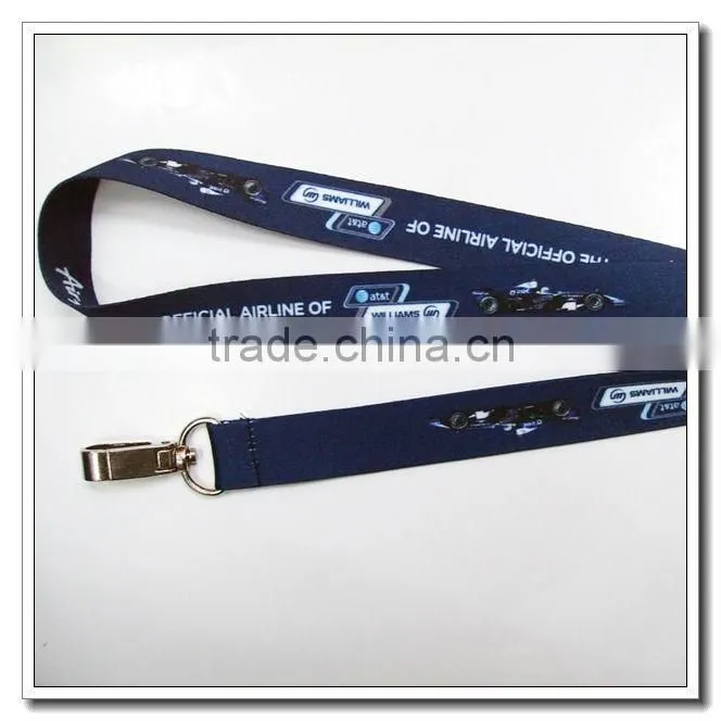 Grosgrain retractable metal lanyard for canvas tote bag
