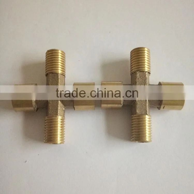 BSP,NPT,male and female ,1/4*1/4 *1/4*1/4forged cross -type brass connector,manifold connectors