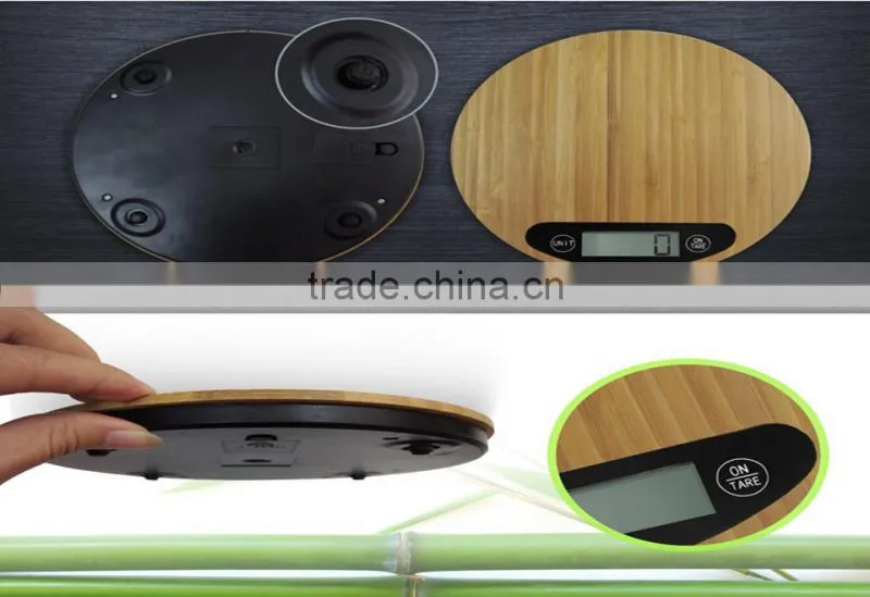 Excellent design bamboo platform digital kitchen scale