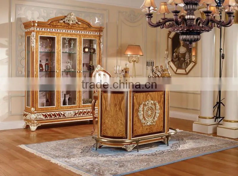 Vitoria Style Bar Furniture, Exquisite Carved wooden Bar Counter Table, Luxury Gilding Wooden Bar/Bar Stool/Wine Cabinet
