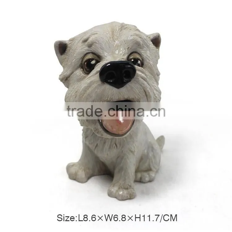 Lovely resin white dog statue