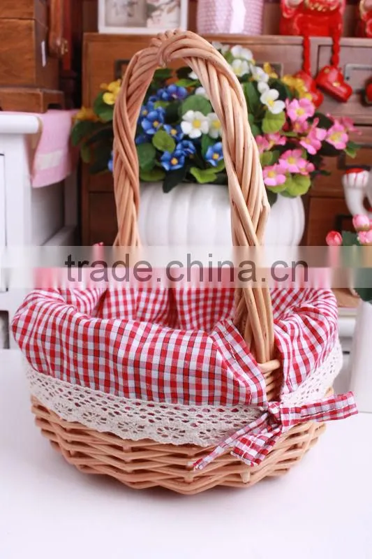 Hotsale small cheap lined willow wicker shopping basket wicker storage basket