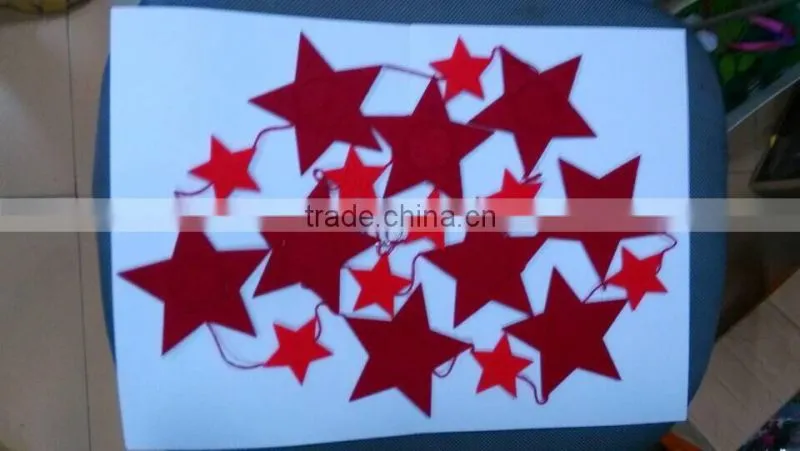 Eco fashion hot China handmade ornament cheap wholesale felt hanging wall red star/angel/tree Christmas decoration garlands