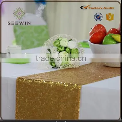 best quality Luxury rectangale square quilted sequin table runners