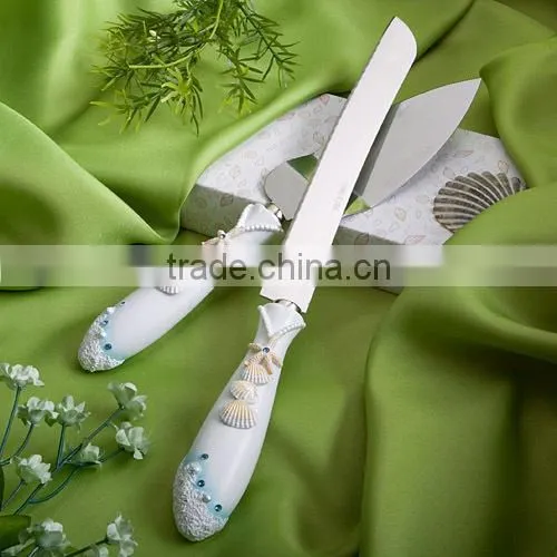 beach themed design poly resin with cake shovel cake cutter
