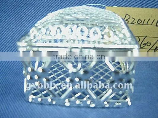 Square silver wire christmas container box