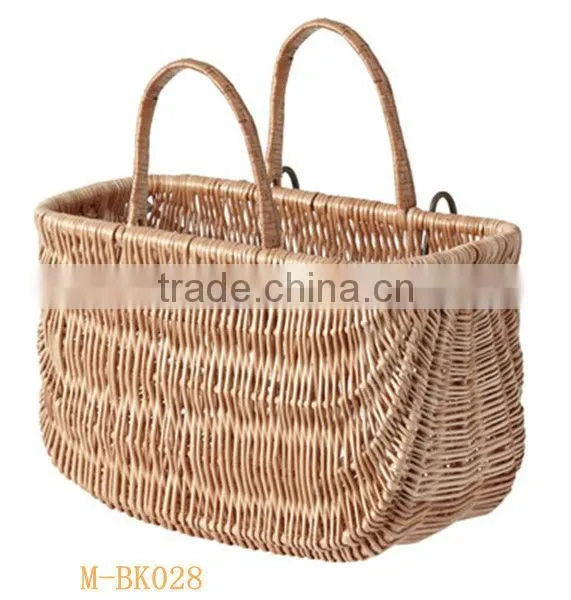Oval wicker bicycle basket & bicycle accessory