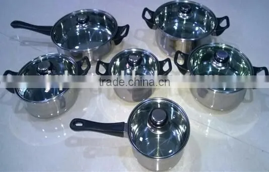 15pcs stainless steel cookware set
