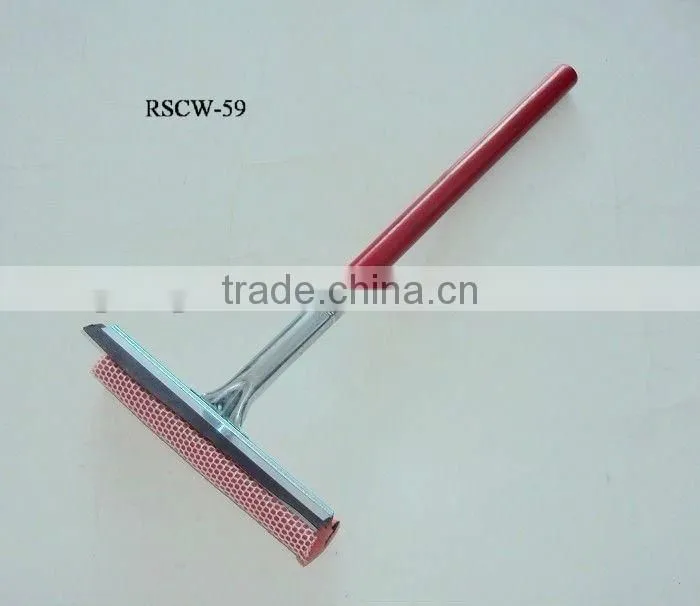 Car window clean squeegee with wooden handle