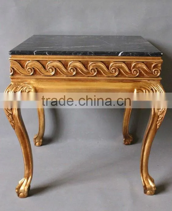 Square gold leaf marble coffee table