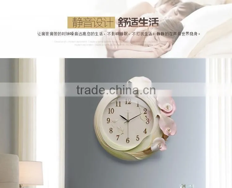 M16A Momoda Living room Creative modern hanging fancy elegant3D flower wall clock Quiet quiet quartz decoration large wall clock
