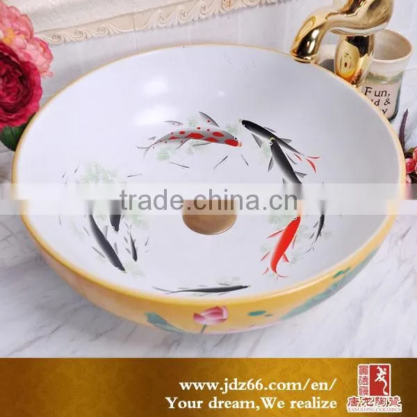 Modern colorful bathroom sink art basin from Jingdezhen