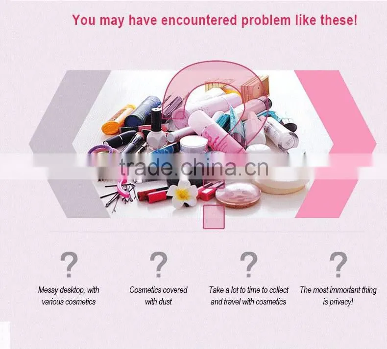 Professional Girly plastic Makeup Box Beauty Cosmetic box (Pink)