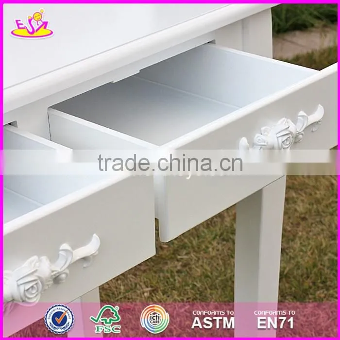 2017 New design luxurious bedroom solid wooden dressing table with drawers W08H071