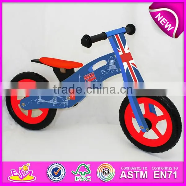 2015 hot sale kids wooden bike,popular wooden balance bike,new fashion kids bike W16C113-M1