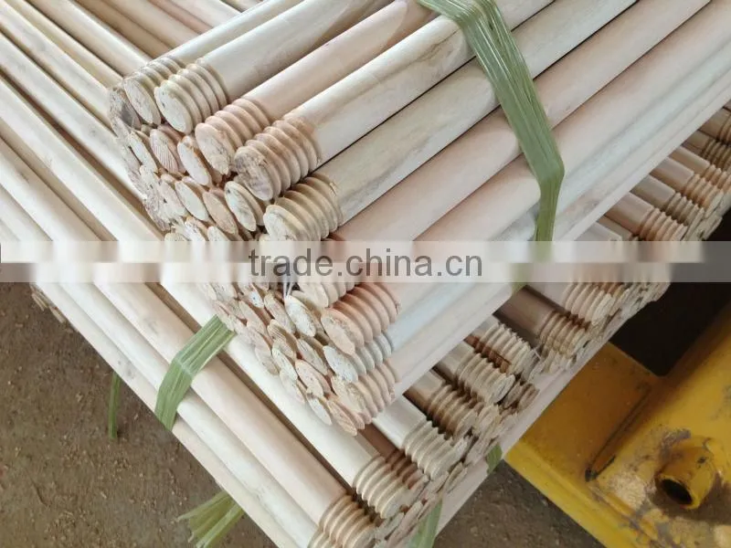 Colorful plastic cap wooden broom handle