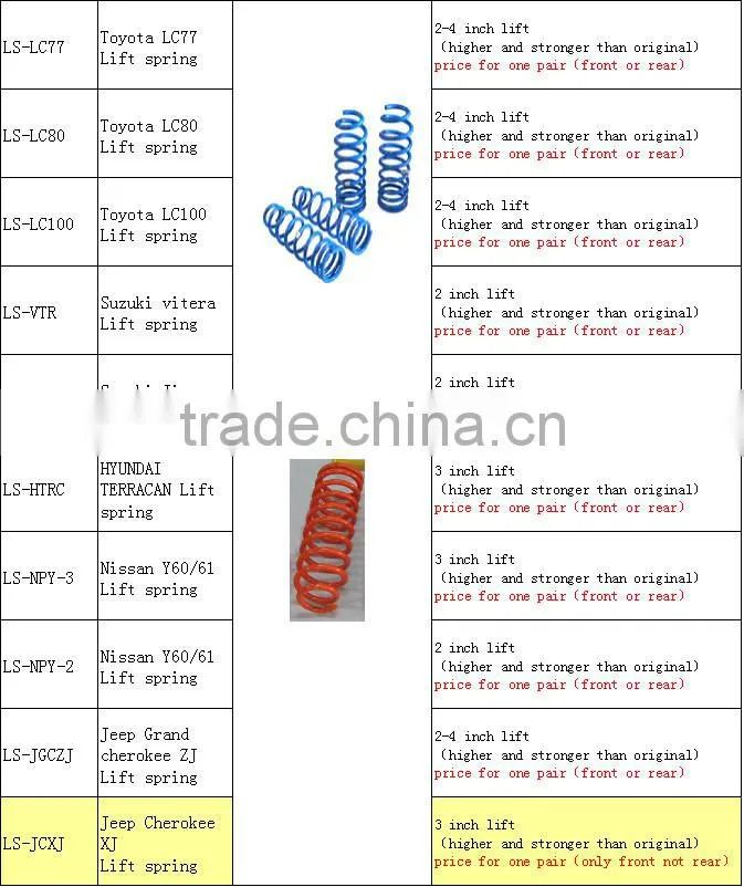 4x4 Lift spring for Suzuki Jimny 2-4 inch lift kits