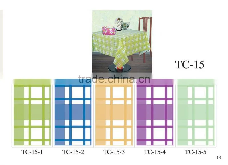 Waterproof Dining Ruffled Table Cloth,PVC table cover cloth with falannel back