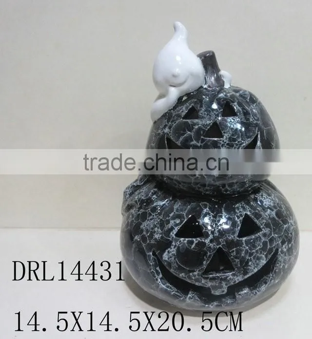 holloween decorations witch ghost ceramic LED lantern