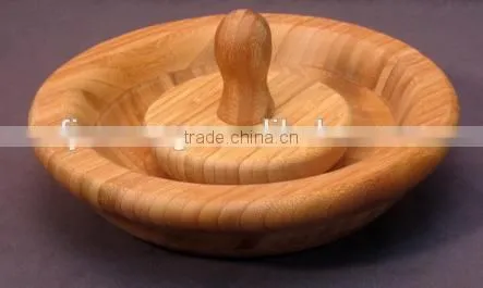 FDA&LFGB, Bamboo Mortar and Pestle Set