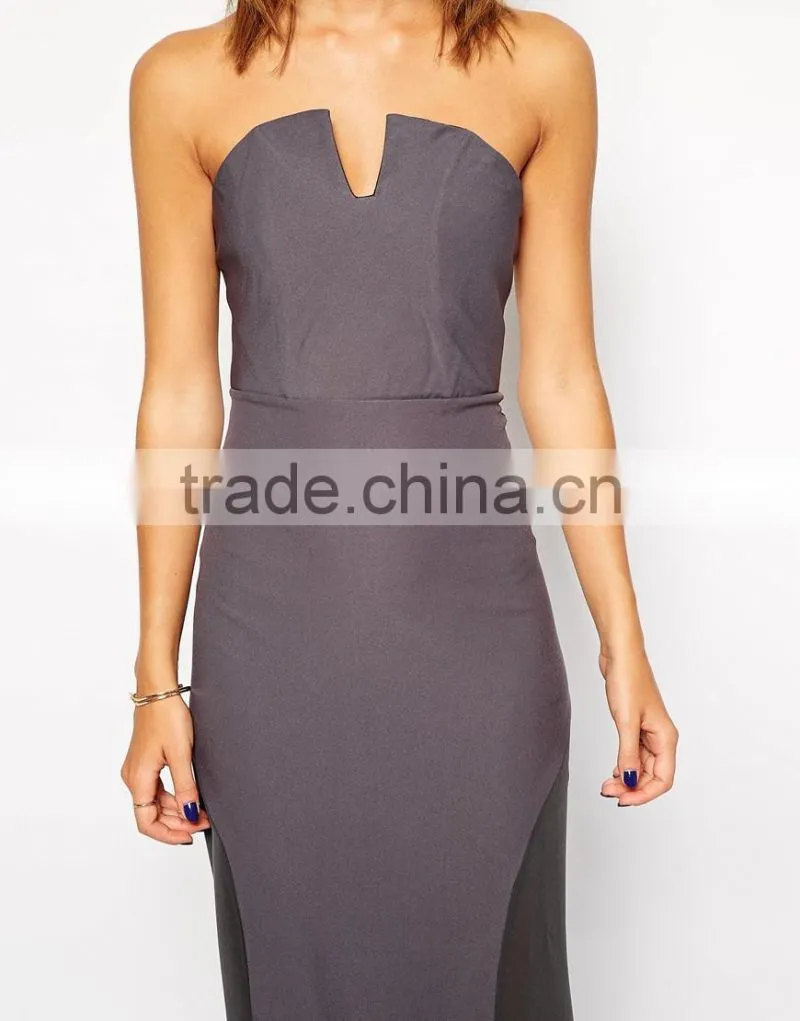 new elegant fashion lady prom party dress quality factory wholesale deep v evening dress