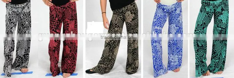 plus size adult/child wide legs yoga long pants, wholesale kids palazzo pants , unique print palazzo pants