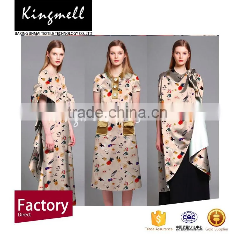 2016 new design for fashion women garment /dress silk satin fabric