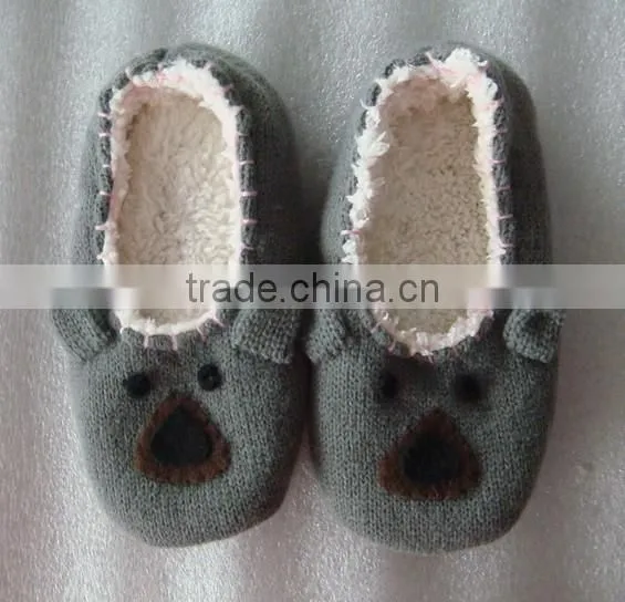 Ladies hand knitted animal disign indoor patterned ankle socks