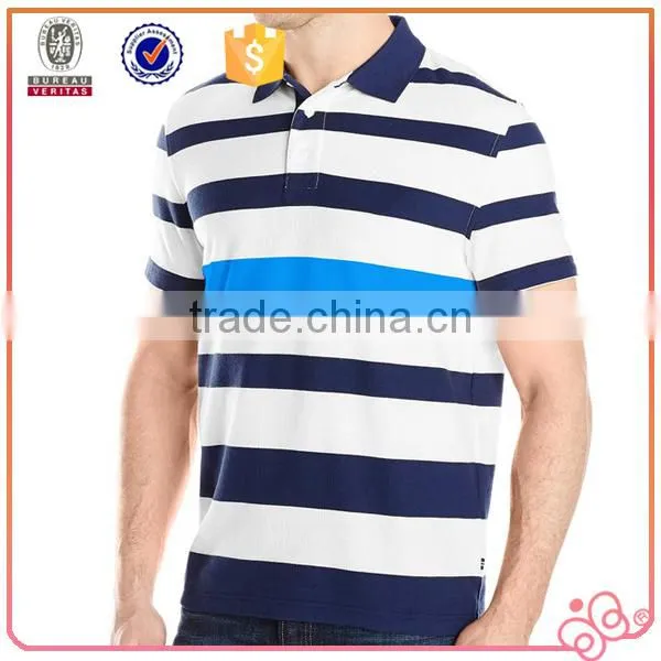 2016 custom logo striped colorful man polos shirt
