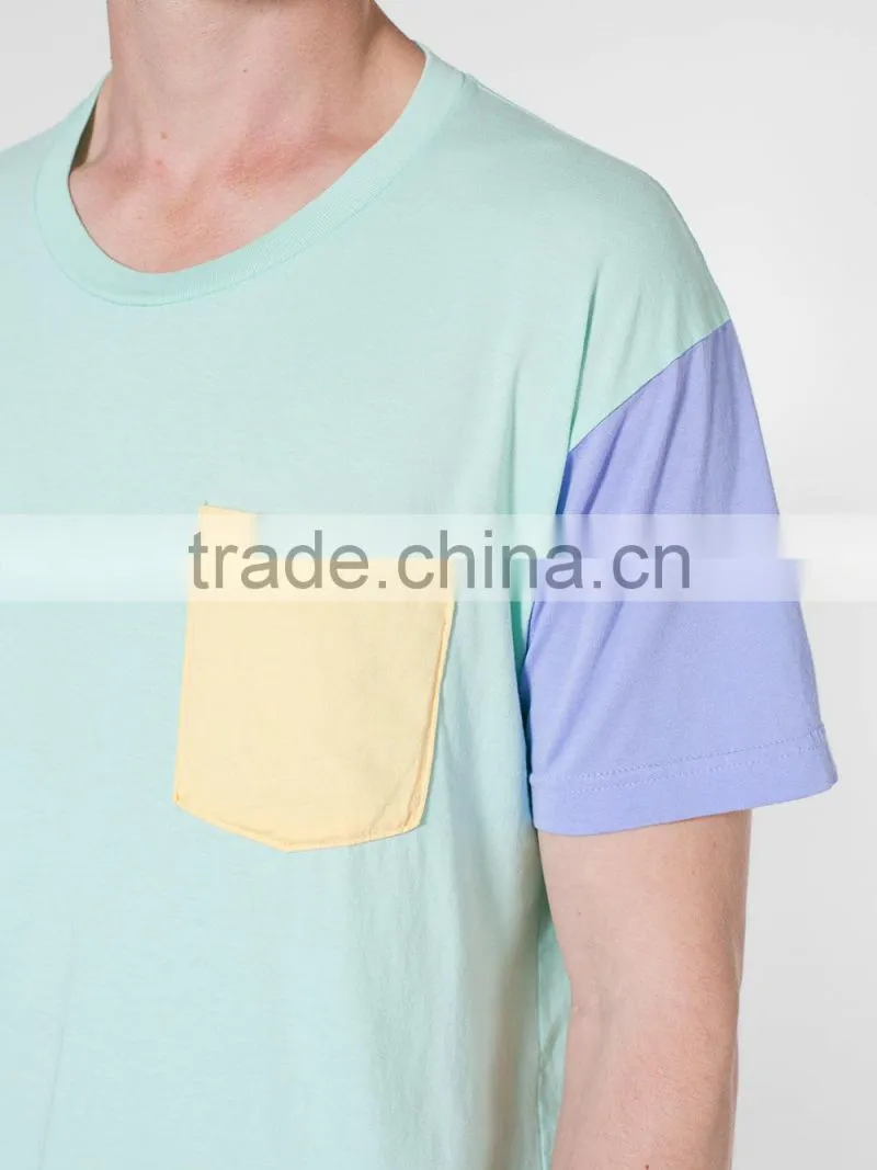 color block pocket no problem t-shirt