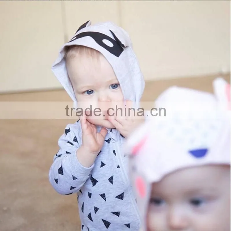 Cute Hooded Romper 100%Cotton Newborn Baby Clothes
