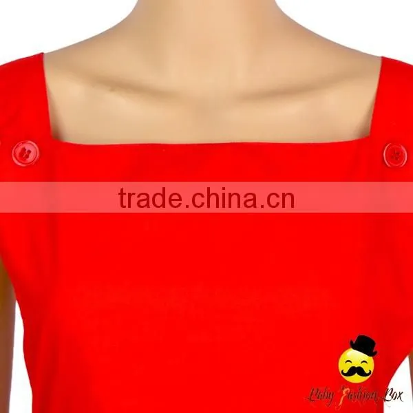 HYB173 Yihong Solid Color Red Shoulder Strap Baby Girls Jumpsuits For 0-6Years Girls Wear Romper