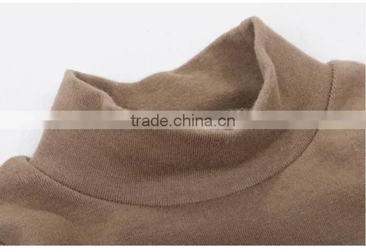 custom spring/autumn/winter fashion baby cotton spandex lycra infant garment long sleeve high collar baby t-shirt