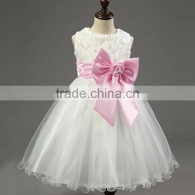 2015 New Flowers Dress For Girls For Wedding and Party Summer Baby Clothes Princess Party Kids Dresses For Girl Infant Costume