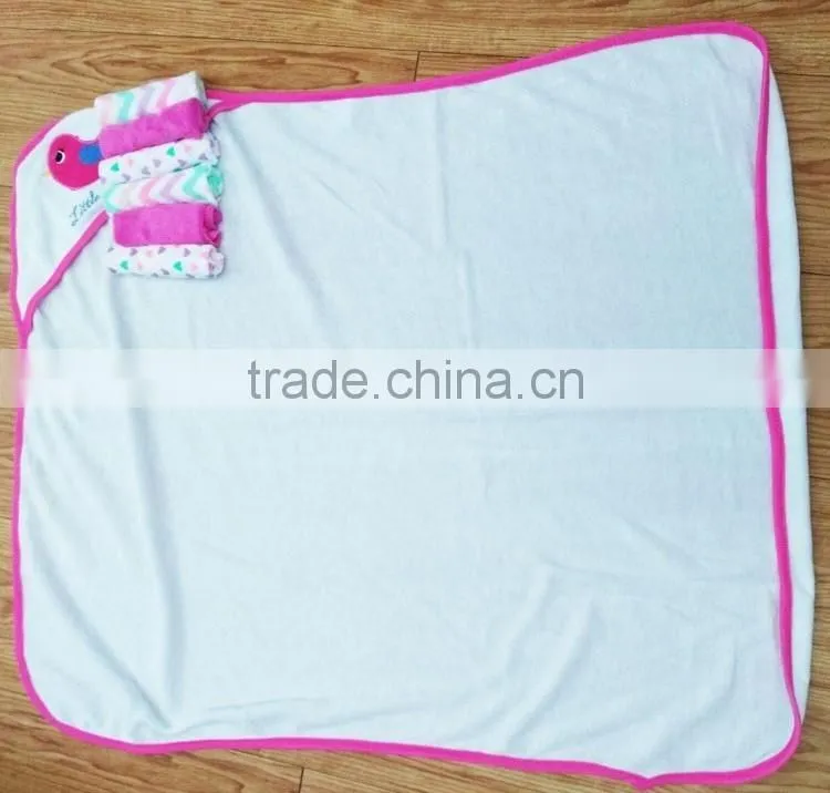 Absorbent terry hooded baby bath pack