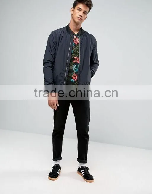 Tropical Leaf Print Polo Shirt