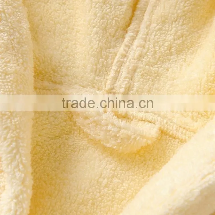 kid bathrobe hooded woven solid cotton terry