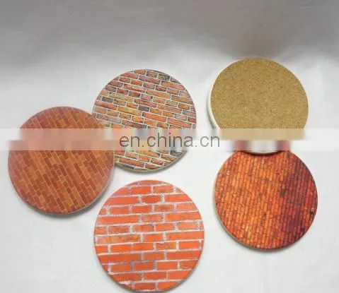 round blank ceramic coaster with cork back white ceramic coasters sublimation printable