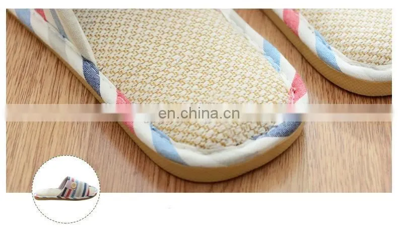 Wholesale linen women slippers linen embroidered slippers indoor 2016