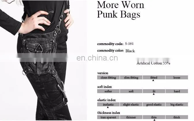 Steampunk Punk Rave black aged look waistbag-purse S-161