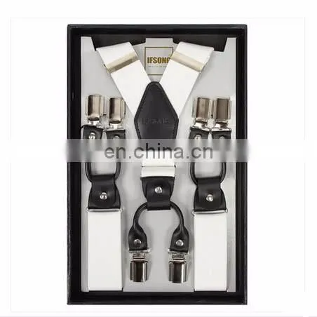 Factory direct sale 3.5cm Muti colors top strong quality clips men suspenders