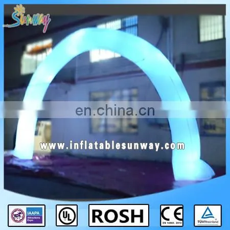 commercial white with LED light inflatable arch for sale