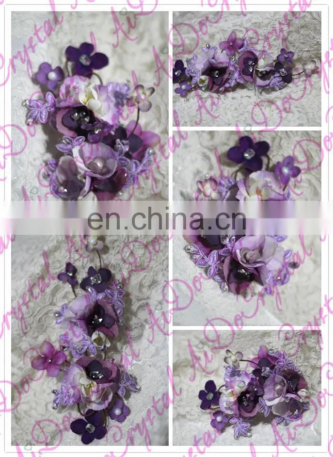 Aidocrystal fashion classic purple women hair clips headwear hairpiece bridal hair accessories
