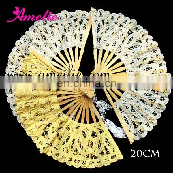 8 Inches Cotton Battenburg Lace Small Lace Fan Wedding Favors Gifts Fan