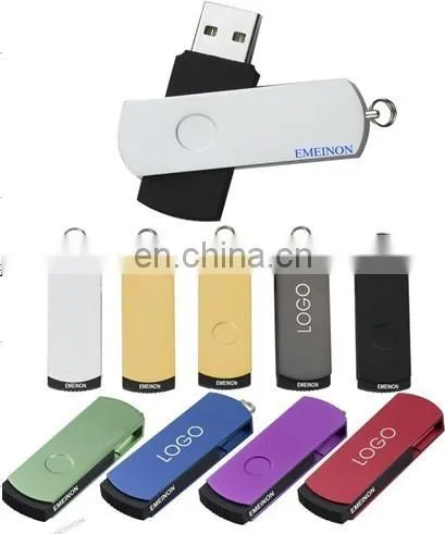 Hot selling souvenir custom logo plastic Swivel USB for promotion