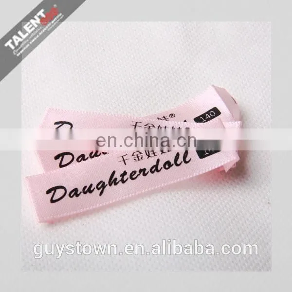 custom printed Garment silk Wash Care Satin Label