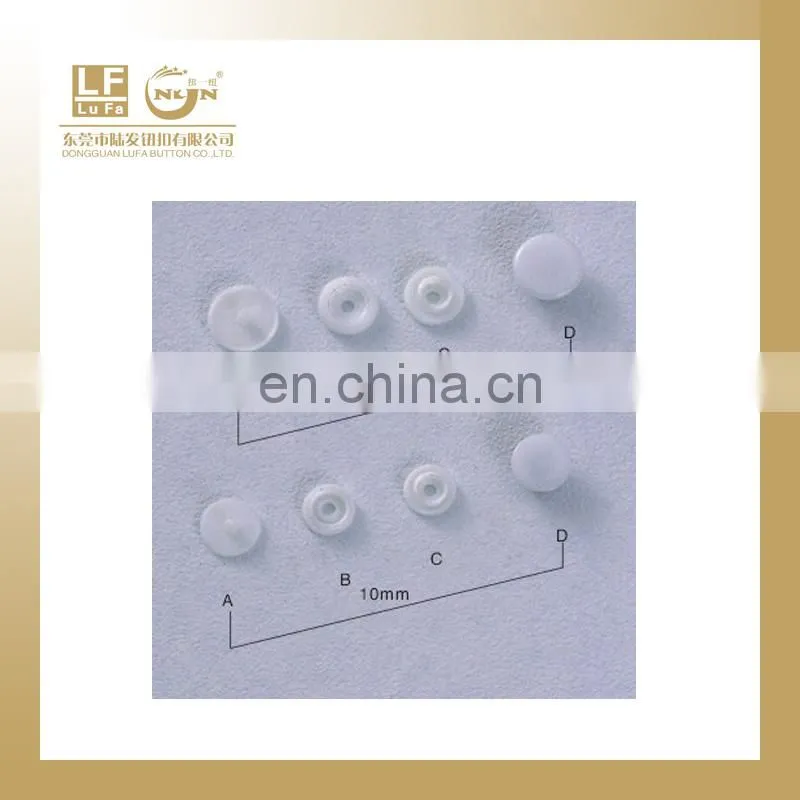 1010 milky white plastic snap studs for baby clothes