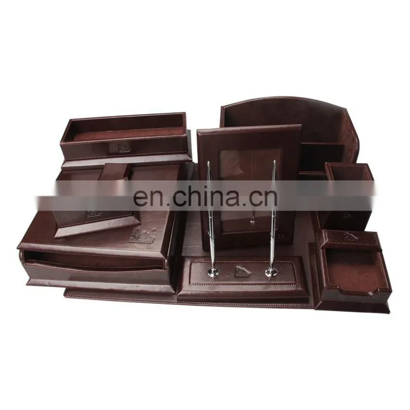 2017 Promotion Luxury MDF Desk Set Office Leather Stationery Set